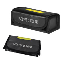 Lipo Battery Safe Bag Fireproof Charging and Storage Case with Heat Containment Zip Closure Black
