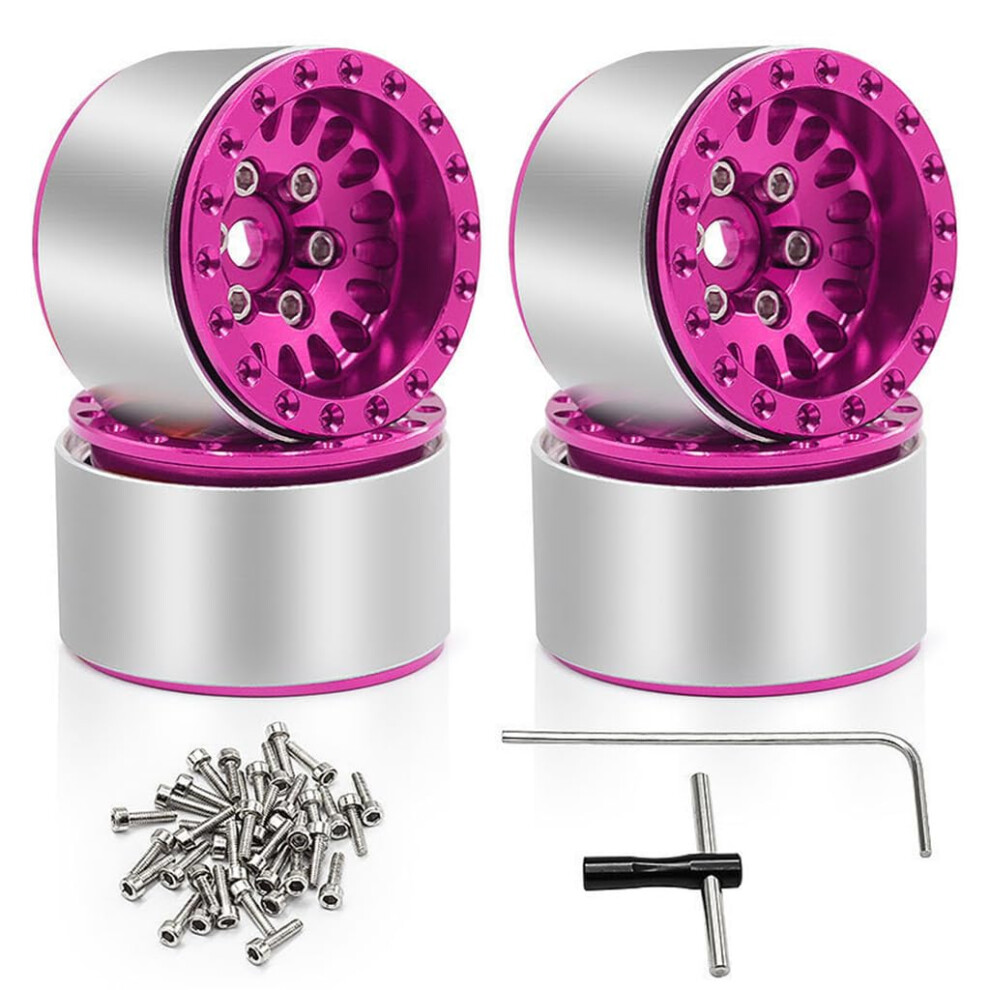 Rc Wheel Hub Aluminum 1.0 Inch 25X17mm Upgrade For Trx4m Scx24 Ax24 Rc Crawler Car Pink 9092120800746