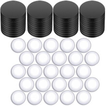 Imanes de Nevera para Juegos de Manualidades DIY Discos MagnéTicos Redondos con Cabujones de CúPula Transparente Discos de Imanes de Vidrio (48
