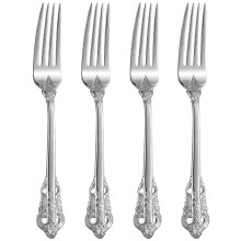 Conjunto de 4 garfos de jantar de luxo, aço inoxidável 18/10, 20 cm, próprios para lava-louças, polidos com efeito espelhado, conjunto de garfos