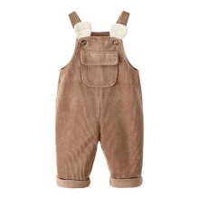 Adorabile tutina in velluto a coste per bambini con spalline regolabili – Compatibile con 120, Caffè