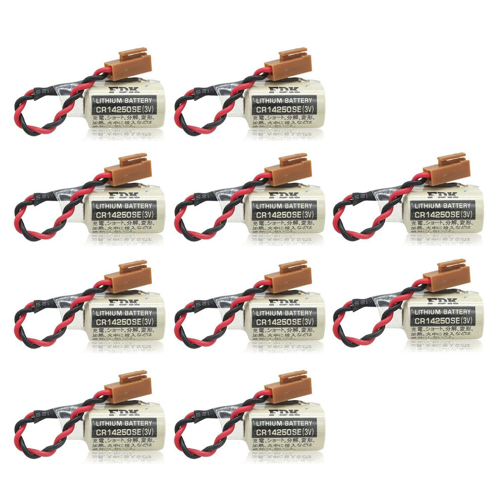 10 Pack Cr14250se 3V 1/2Aa Lithium Battery 1800Mah For Sanyo Fdk Backup Power, Memory Backup Ready 9330225036142