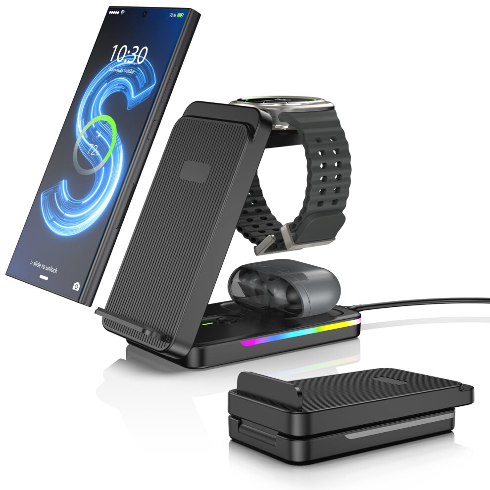 3 In 1 Wireless Charging Station For Samsung Galaxy Phone Earbuds And Watch, Fast Charger Dock 9092120801323