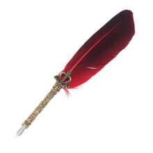 Eleganter Füllfederhalter aus Zinklegierung mit Feder, für Schreiben und Zeichnen, Rot