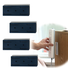 4pcs Blue Power Strip Mount with No Trace SelfAdhesive Wall Bracket for Desk Wall Kitchen