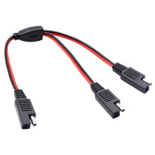 SAE Splitter Cable 30cm 2 Pin Y Adapter 18AWG Quick Disconnect for Dual Solar Panel Charging
