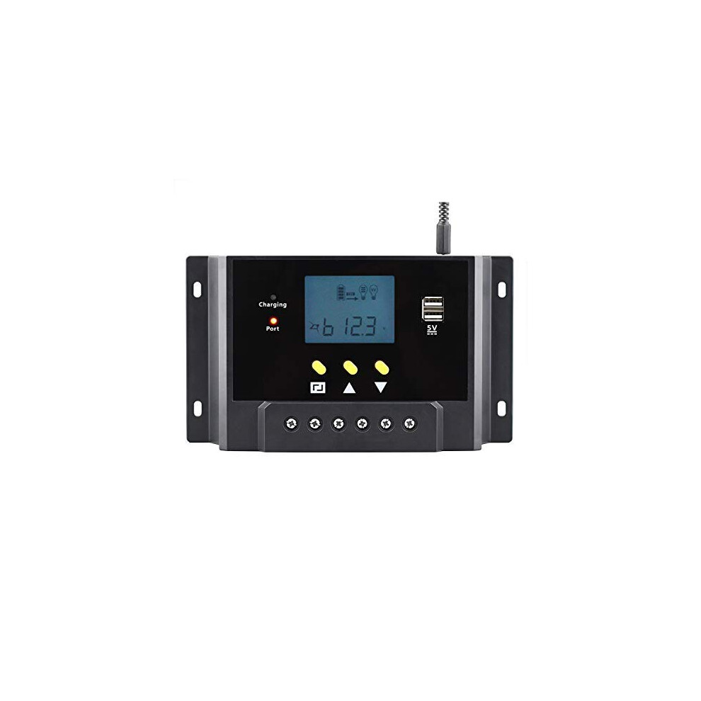 60A Pwm Solar Charge Controller 12V/24V, Lcd Solar Panel Battery Regulator For Offgrid Systems 9771547064749