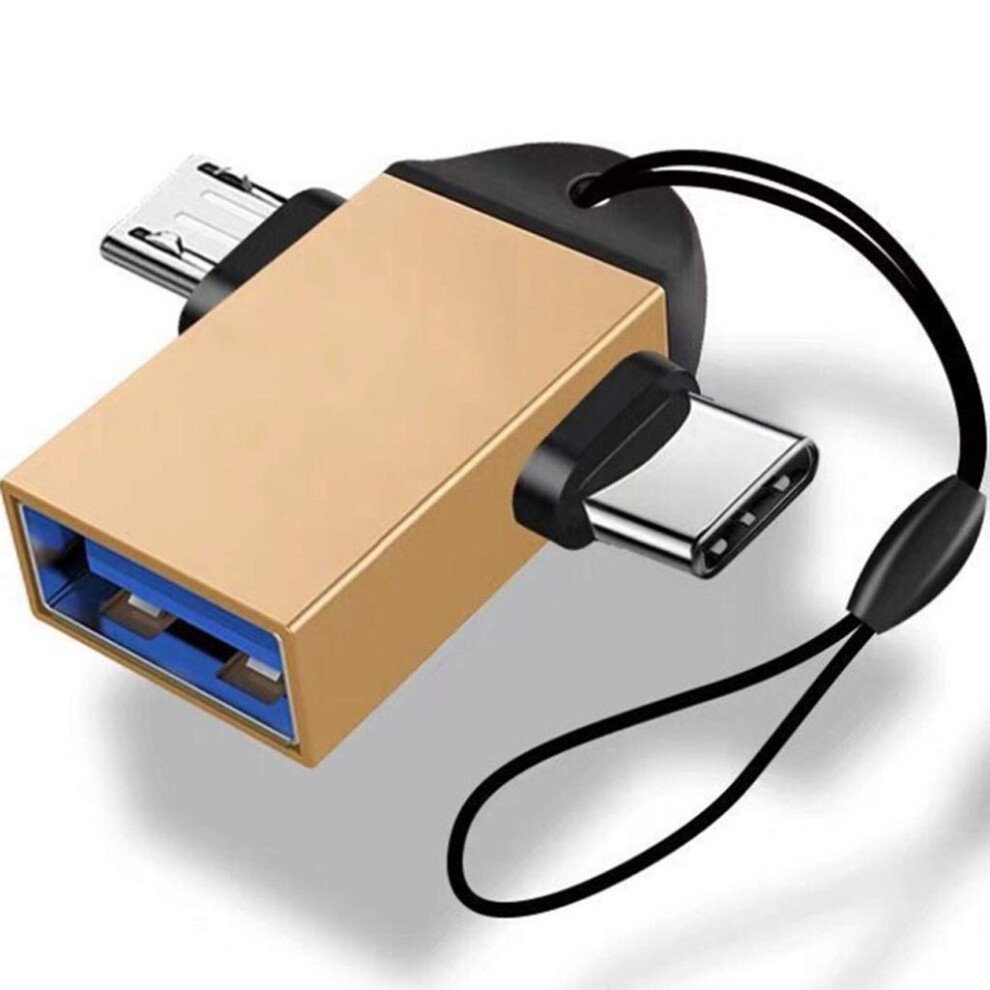 Usb Otg Adapter Usb 3.0 Speed Dual Usb C And Micro Usb Converter Aluminum Alloy Connector 9092120801699