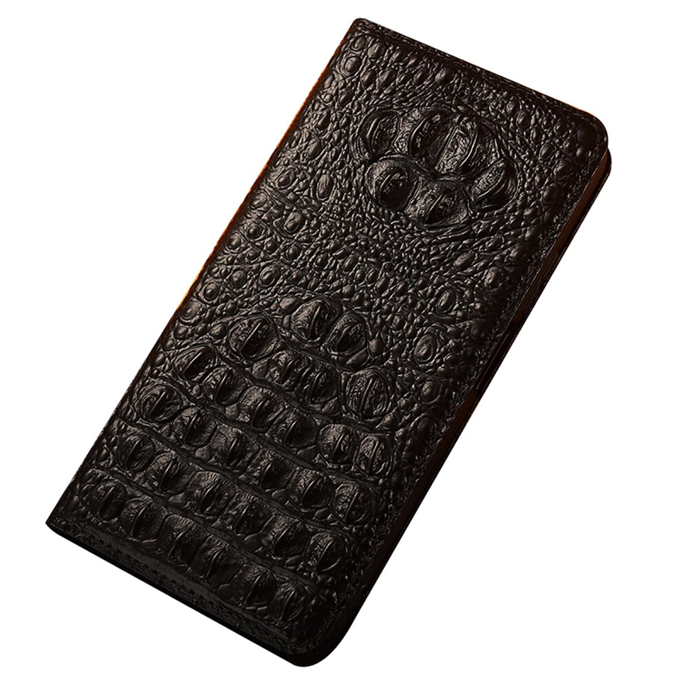 Wallet Case For Samsung Galaxy S25 Ultra Leather 3D Crocodile Texture Flip Cover With Card Slots Kickstand Black 9073542734093
