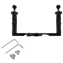 Dual Vano Portaoggetti Subacqueo / Presa Della Macchina Fotografica Subacquea Tenuta del Mano Stabilizzatore Impermeabile con Doppia per Custodia