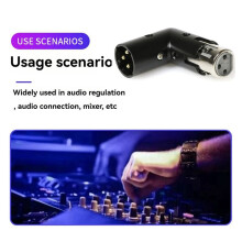 2 Pezzi Adattatore Angolare XLR A 3 Pin Adattatore Regolabile XLR Maschio-Femmina A 90 Gradi Connettore Nichelato A 3 Pin per Audio