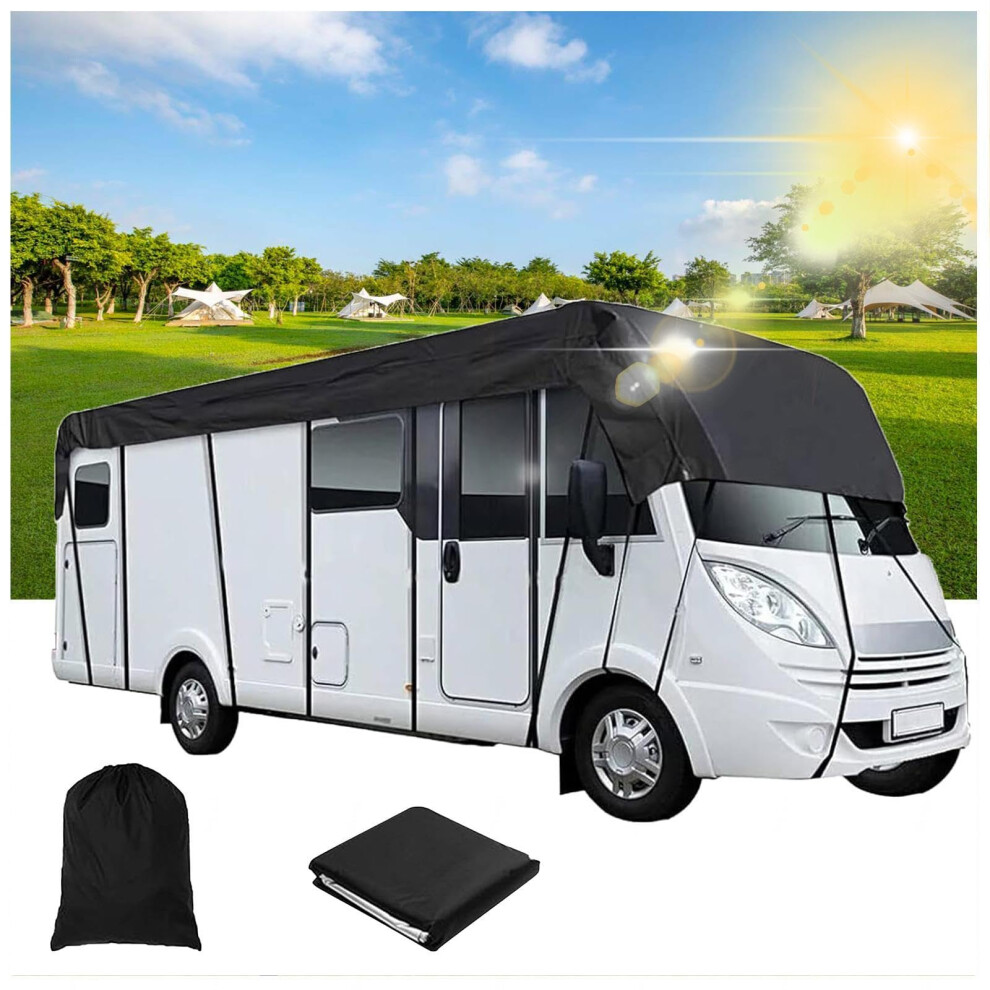 Waterproof Rv Cover 210D Oxford Heavy Duty Camper Trailer Cover 9.5M X 3M Uv Resistant All Weather Black 9092120217575