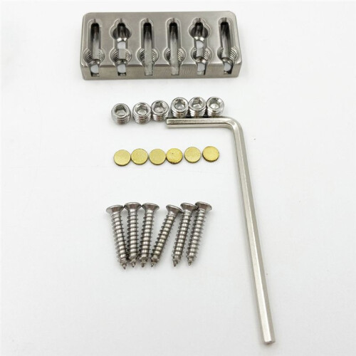 6 String Headless Guitar Bridge String Lock for 6 String Headless Electric Guitar Silver 1