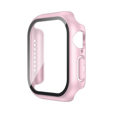 Case with Built‑in Screen Protector Rose Gold 9H Ultra Thin for Apple Watch Series 7 8 9 41mm