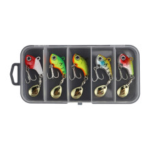 5Pcs Rotating Metal Vib Vibration Baits Spinner-Mixed Colors