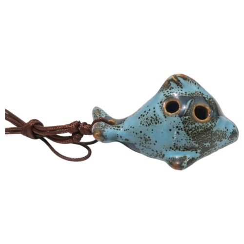 Unique Hand Painted Ceramic Ocarina Traditional-03 light blue