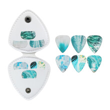 Guitar Pick Leather Case with 6 Pick Guitar-0.81mm B blue