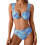 2-teiliges Damen-Set, Badeanzug mit Blumendruck, Bügel,-Blau M 1