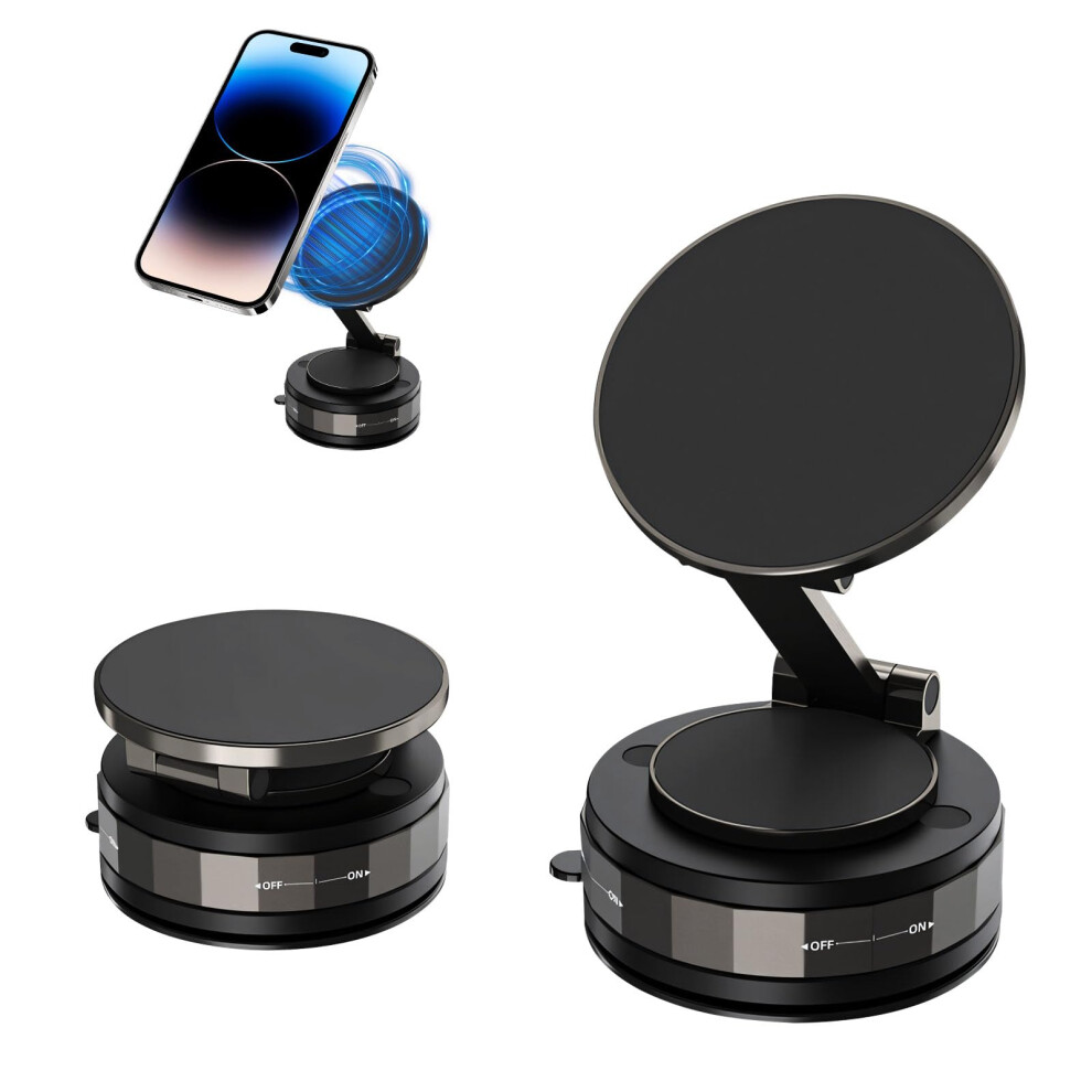 Car Phone Mount With Suction Cup, 360 Adjustable Magnetic Holder Compatible With Magsafe For Dashboard And Windshield 9771547065562