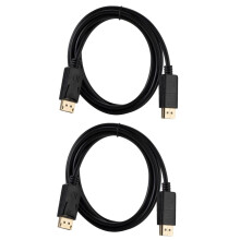 DisplayPort to DisplayPort Cable 1.8m 2 Pack NickelPlated Connectors for Monitor, Stable Signal Transmission
