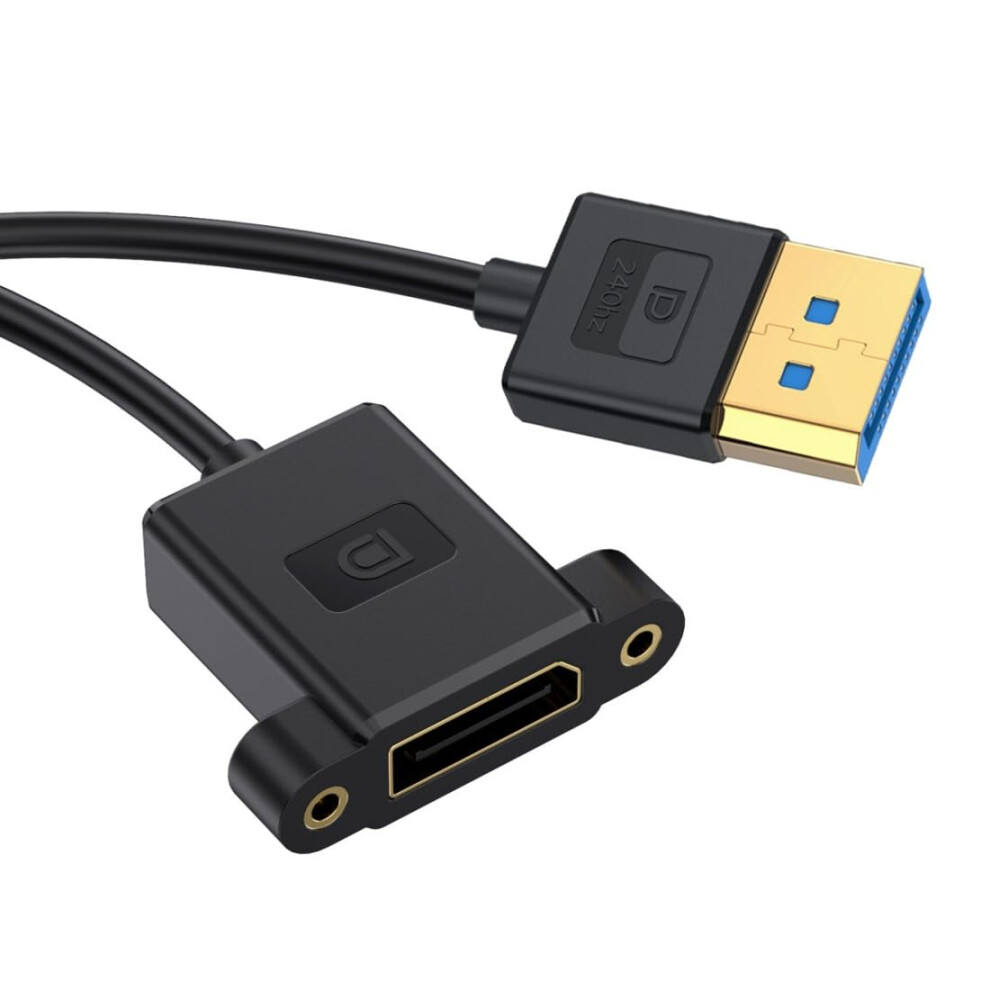 Displayport 1.4 8K Extension Cable Male To Female 32.4Gbps Speed Plated Panel Mount 0.3M Gold 9073542734529