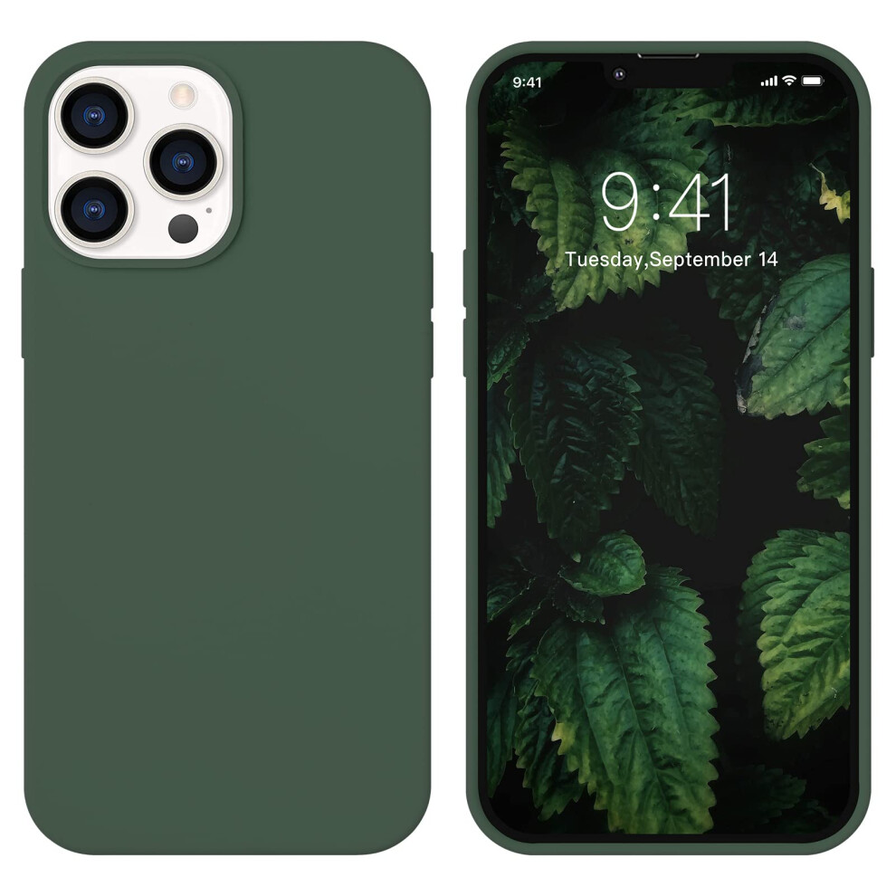 Liquid Silicone Case Forest Shockproof Slim Soft Antiscratch Cover For Iphone 14 Pro Max Green 9771547066132