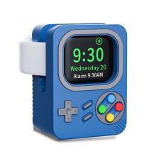 Charger Stand Sky Blue Retro Gaming Silicone Dock for Apple Watch Ultra 2 SE Series 104