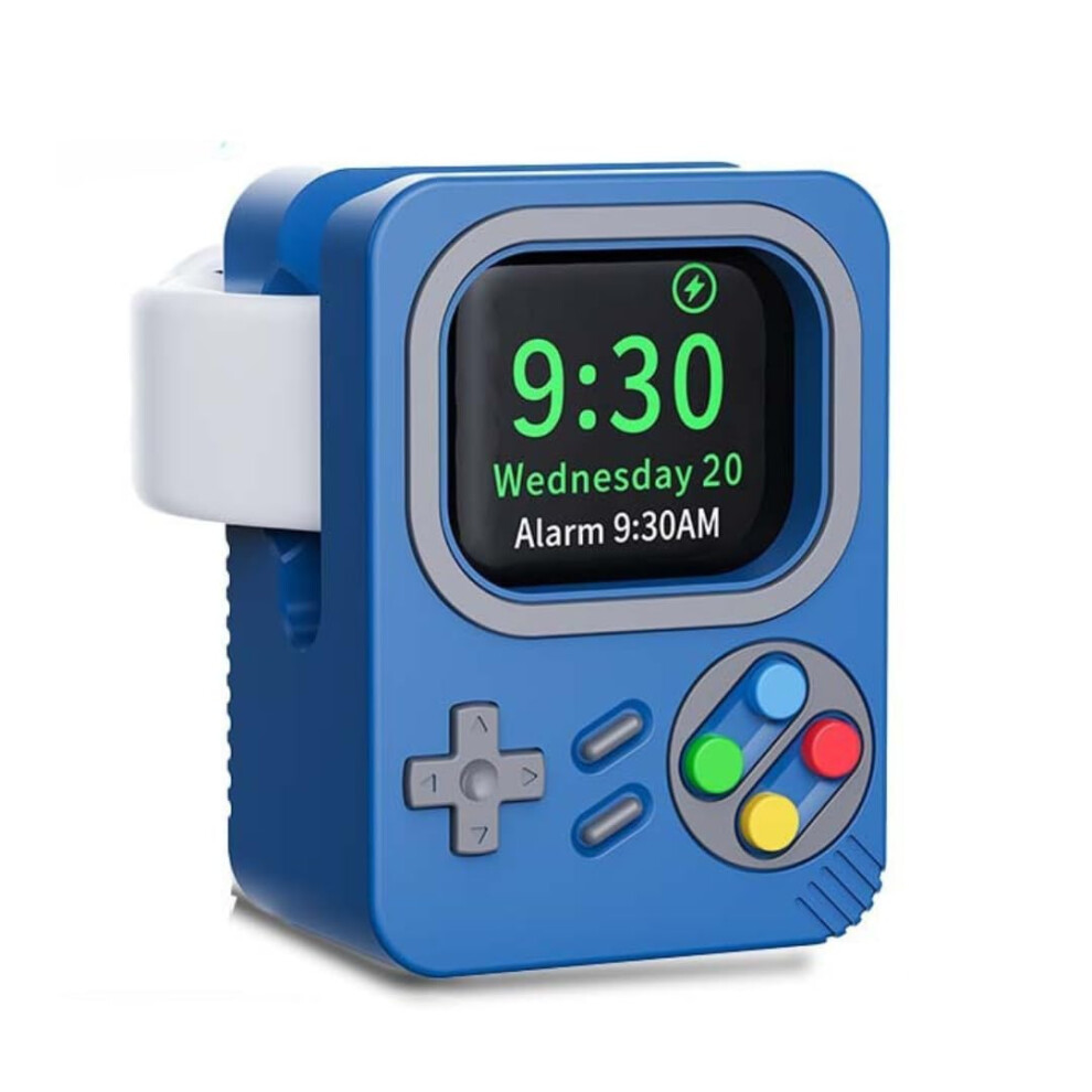Charger Stand Retro Gaming Silicone Dock For Apple Watch Ultra 2 Se Series 104 Sky Blue 9092120803334