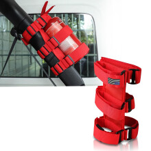 Adjustable Car Fire Extinguisher Mount with AntiSlip Durable Holder Strap for Wrangler Red
