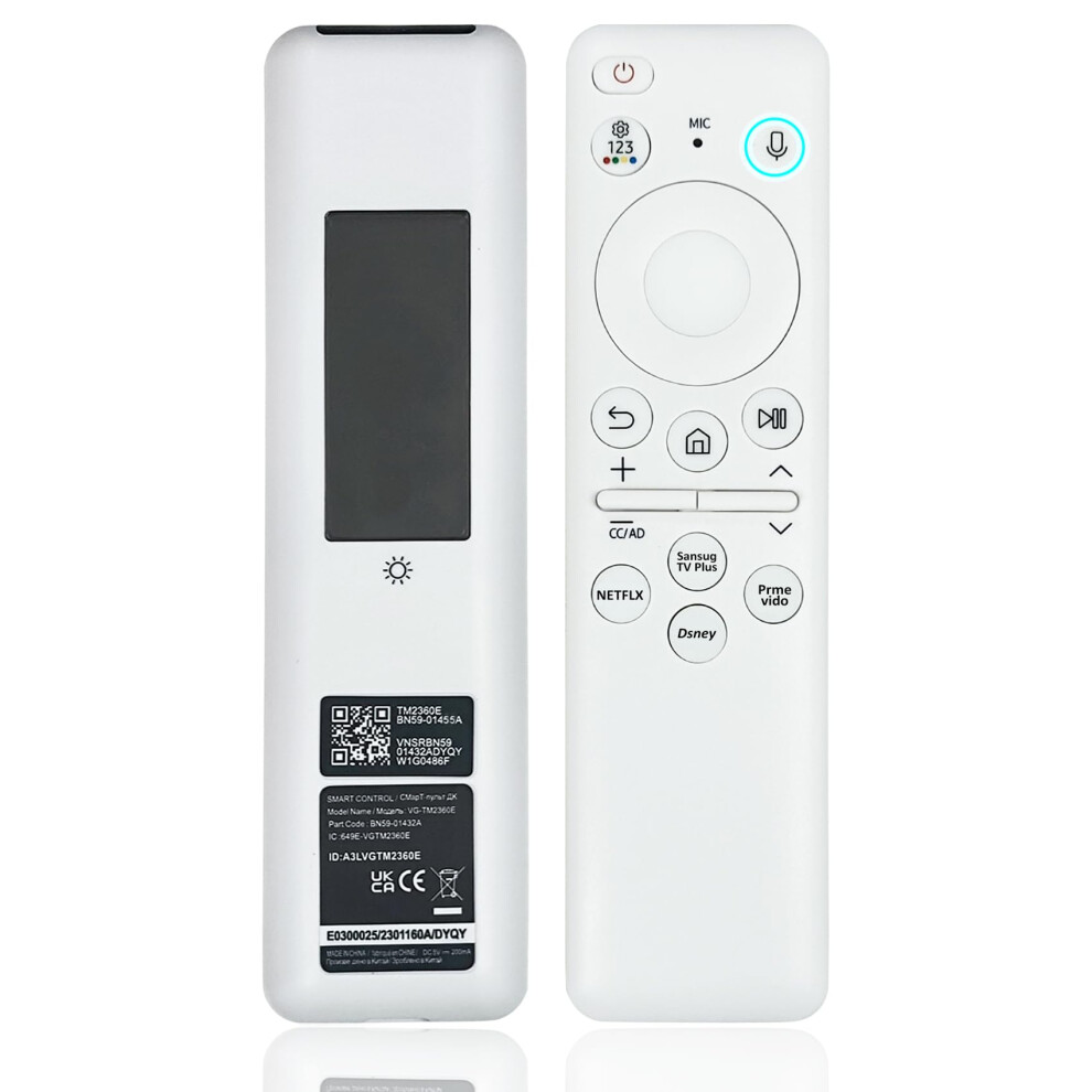 Solar Voice Remote Bn59â01455A For Samsung 2024 Smart Tv Qled Oled S95c Ls03d, Bluetooth Rechargeable Type C Solar Charging 9073542780717