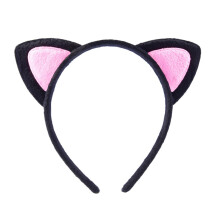 SüßE Katze Katzen Ohr Stirn Band Katzen Ohr Kopf Schnalle Cartoon Stirn Band (Schwarz+Rosa)