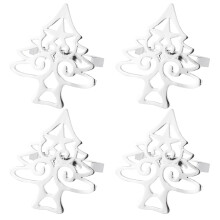 Weihnachten Baum Servietten Ringe Servietten Schnalle Tisch Weihnachten Dekoration Servietten Halter für Stoff Servietten Silber