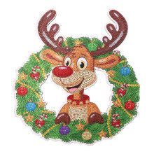 Round Diamond Diamond Painting Furniture Decoration DIY Parent-Child Interactive Diamond Painting Christmas Deer