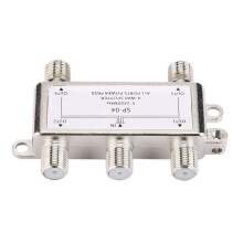 4 Way Coax Cable Splitter 52400MHz, Low Signal Loss Satellite TV Splitter for Multiple TVs