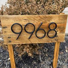5.6 inch Floating House Number, DIY Modern House Numbers, Garden Door Mailbox Decor Number with Nail Kit, Coated Black 8