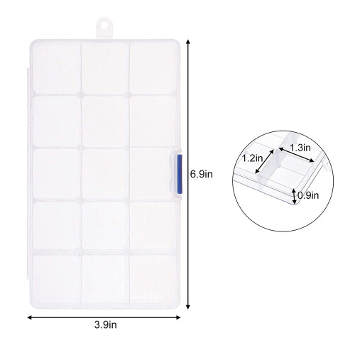 6Pcs Clear Compartment Plastic Organizer Container Box,Small Stackable Storage Box with Adjustable Crafts Accessories