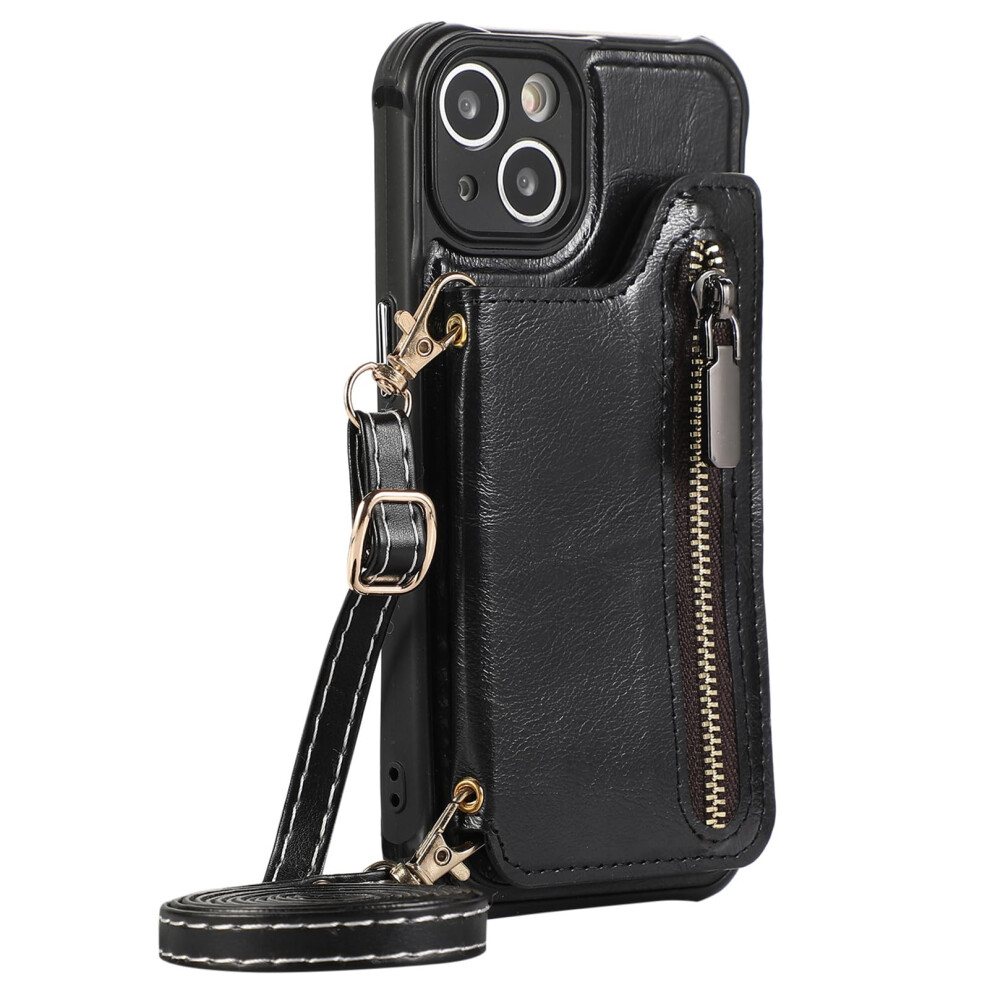 Pu Leather Wallet Case With Card Slot, Lanyard And Stand For Iphone 15/15 Plus/15 Pro/15 Pro Max 9092120803969