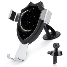 Crescent Moon Car Phone Holder, Universal 4.06.0 Inch Fit, Dashboard and Vent Mount
