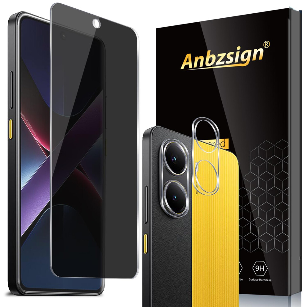 Privacy Screen Protector For Xiaomi Poco X7 Pro 5G Anti Spy Tempered Glass 9H Full Coverage + Camera Lens 9771547067283