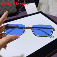 (GoldFrameBlue)Y2K Metallic Square Sonnenbrille mit UV400 Schutz für Freizeit Mode