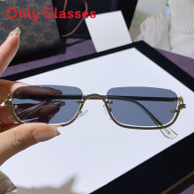 (GoldFrameBlackGray)Y2K Metallic Square Sonnenbrille mit UV400 Schutz für Freizeit Mode