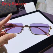 (GoldFramePurple)Y2K Metallic Square Sonnenbrille mit UV400 Schutz für Freizeit Mode