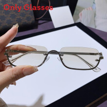 (SilverFrameWhiteGradient)Y2K Metallic Square Sonnenbrille mit UV400 Schutz für Freizeit Mode