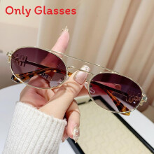 (GoldFrameGradientGray)Klassische elliptische Sonnenbrille mit goldenem Gestell und PC-Gläsern für Outdoor-Aktivitäten und Partys