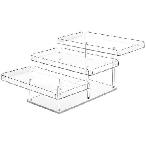 Modern 3 Tiered Acrylic Cakes Tower Clear Shelving Unit For-1