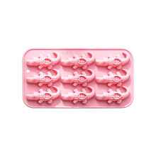 9 Cavity Crocodiles Shaped Flexible Silicone Baking Mold-Pink