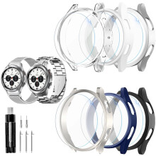 Case with Tempered Glass Screen Protector for Galaxy Watch 6 40mm, Scratch Resistant, Precise Fit