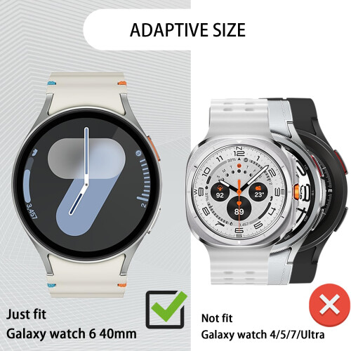 Case with Tempered Glass Screen Protector for Galaxy Watch 6 40mm, Scratch Resistant, Precise Fit 2