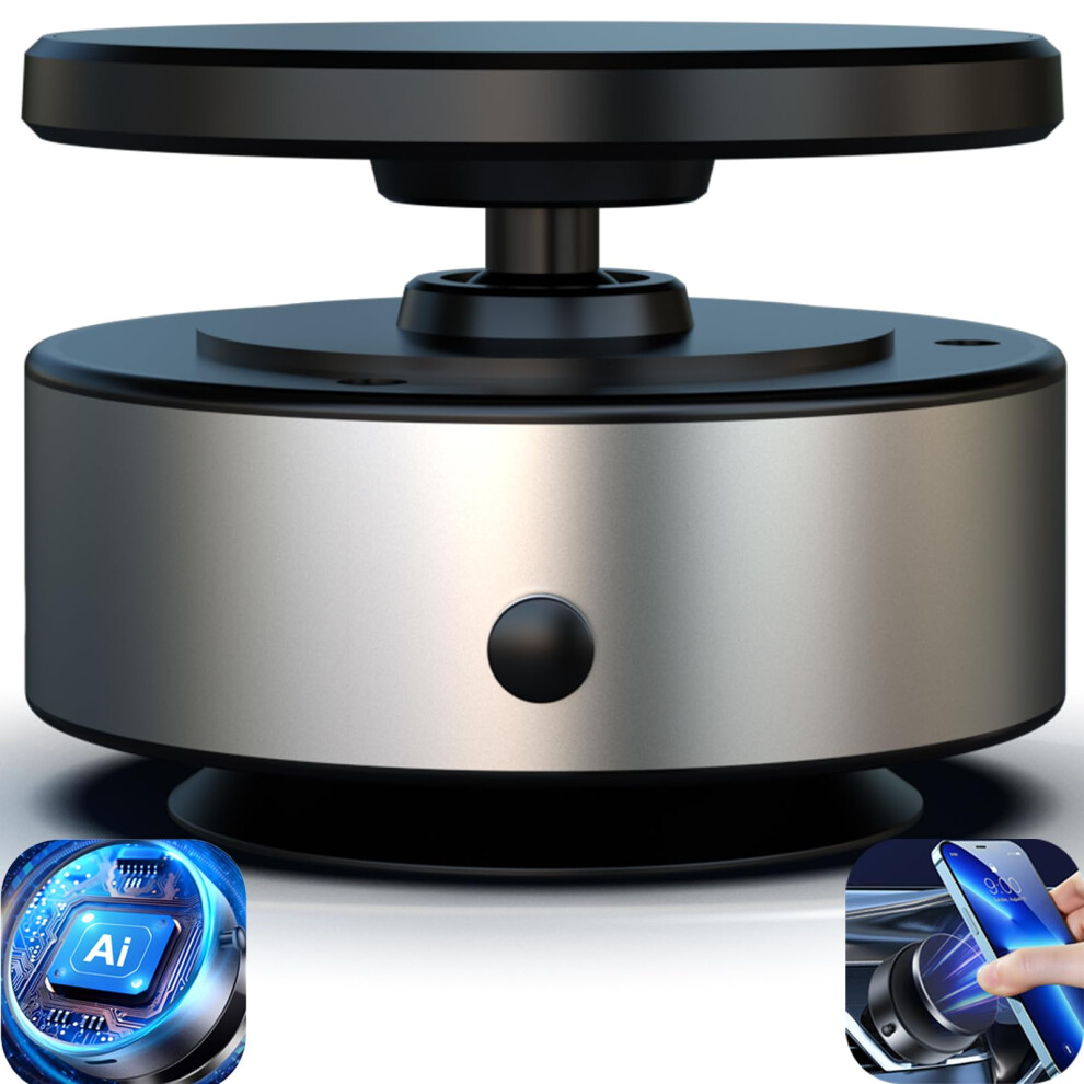 Magsafe Compatible Car Phone Mount With 360 Rotation Electric Suction Cup For Dashboard And Smooth Surfaces Silvery 9771547068693