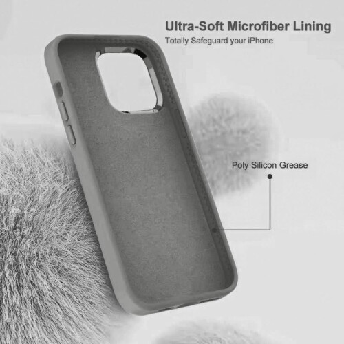 Case Shockproof Waterproof  Liquid Silicone Cover Gray for iPhone 16 Pro Max 2